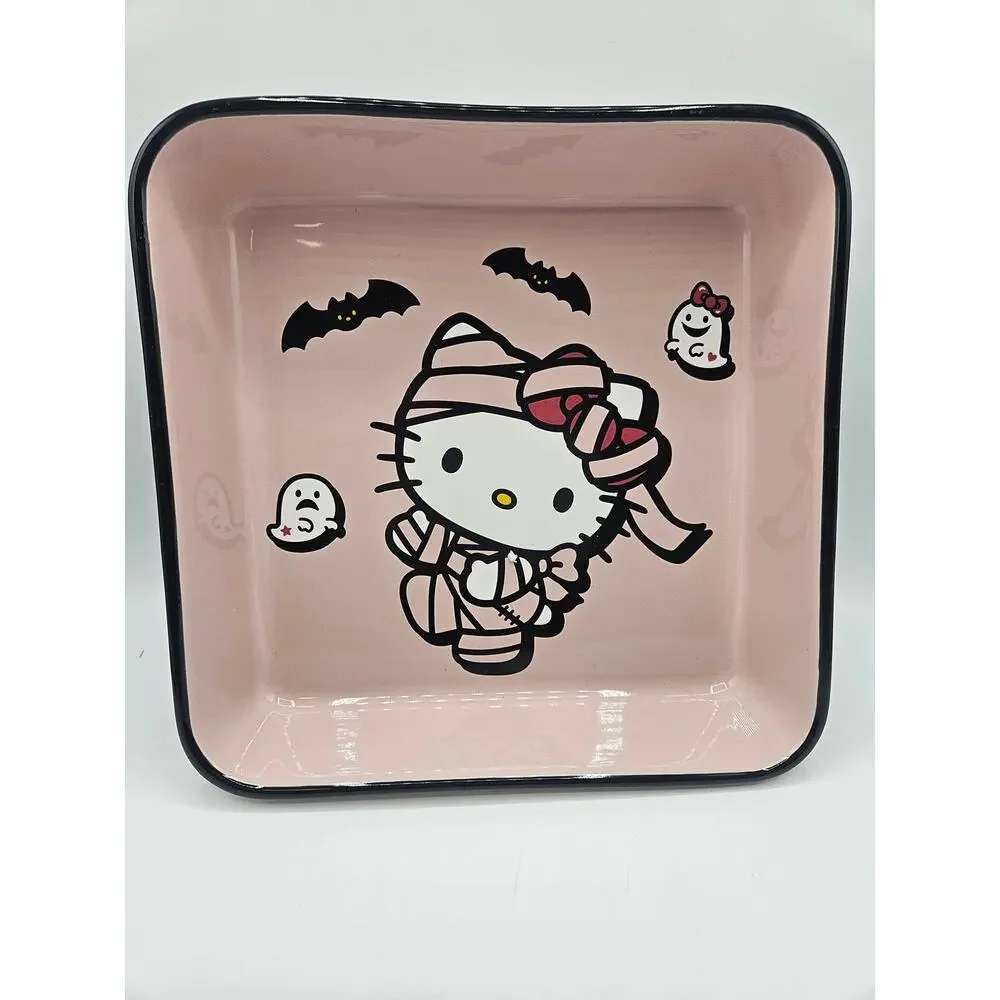 Hello Kitty Halloween Baking Dish Mummy Bats Ghosts Pink‎ 9 x 9 NEW Sanrio